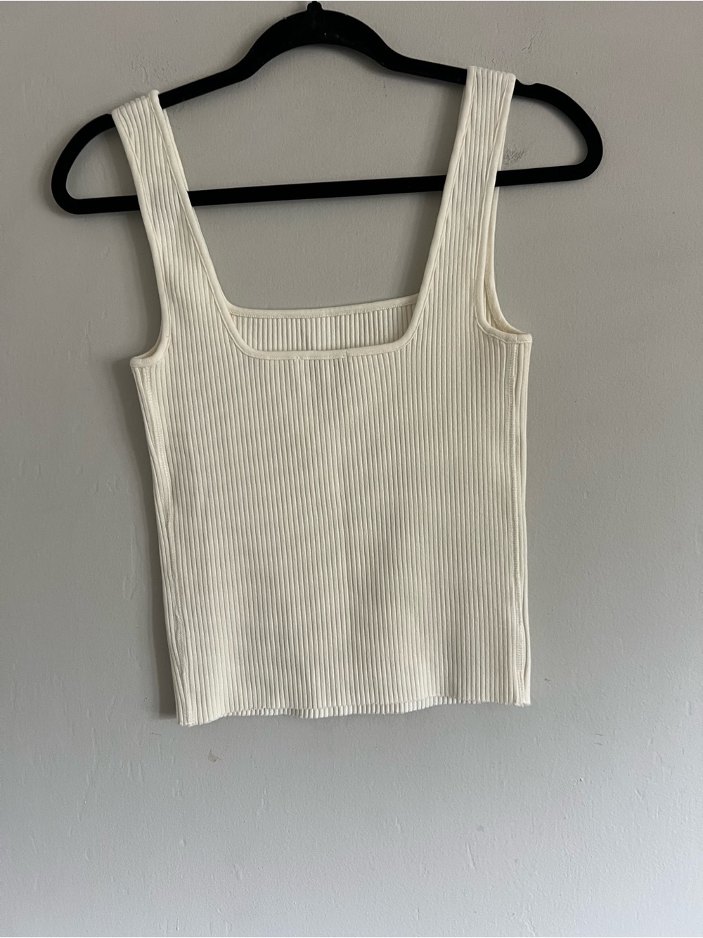 Vince. Ribbed Cotton-Blend Square Neck Tank Sz Medium - Picture 7 of 13